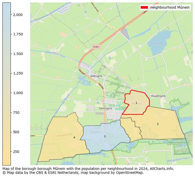 Image of the neighbourhood Mûnein at the map. This image is used as introduction to this page. This page shows a lot of information about the population in the neighbourhood Mûnein (such as the distribution by age groups of the residents, the composition of households, whether inhabitants are natives or Dutch with an immigration background, data about the houses (numbers, types, price development, use, type of property, ...) and more (car ownership, energy consumption, ...) based on open data from the Dutch Central Bureau of Statistics and various other sources!