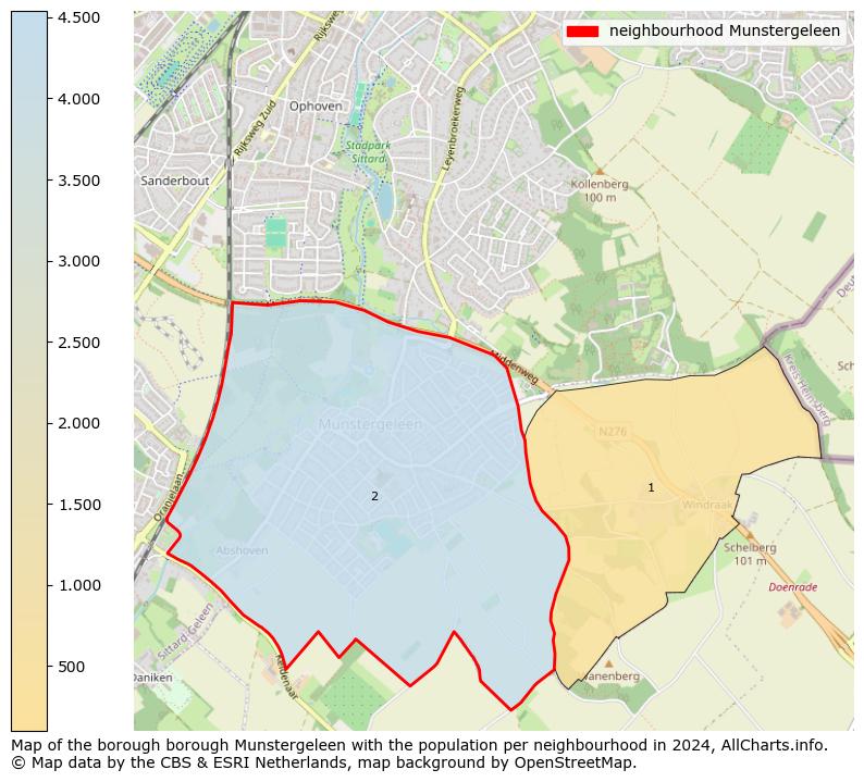 Image of the neighbourhood Munstergeleen at the map. This image is used as introduction to this page. This page shows a lot of information about the population in the neighbourhood Munstergeleen (such as the distribution by age groups of the residents, the composition of households, whether inhabitants are natives or Dutch with an immigration background, data about the houses (numbers, types, price development, use, type of property, ...) and more (car ownership, energy consumption, ...) based on open data from the Dutch Central Bureau of Statistics and various other sources!