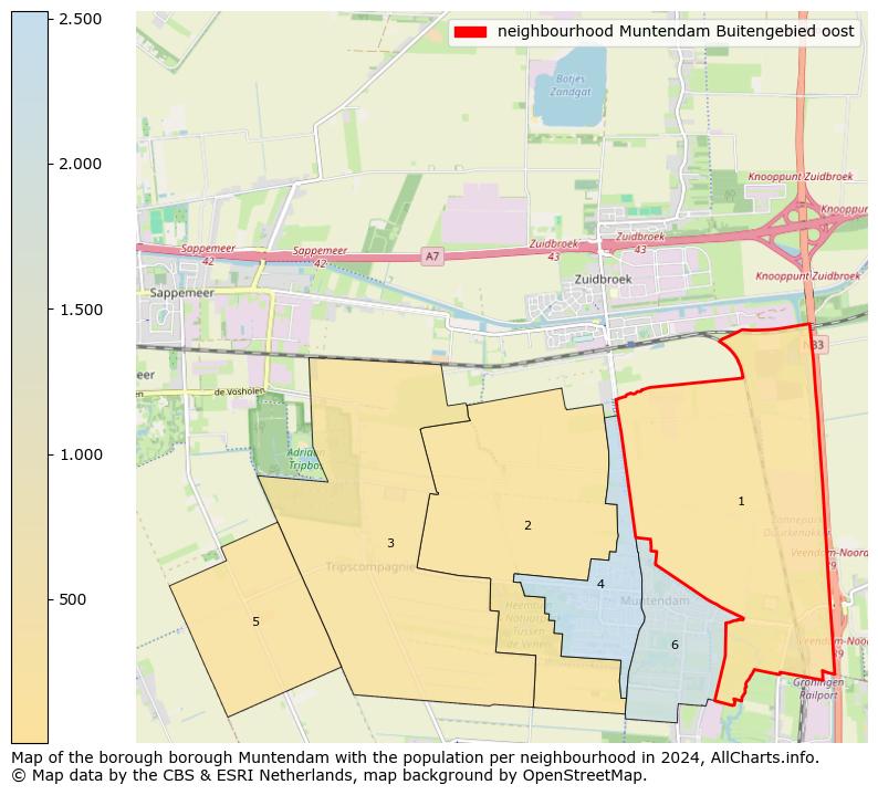 Image of the neighbourhood Muntendam Buitengebied oost at the map. This image is used as introduction to this page. This page shows a lot of information about the population in the neighbourhood Muntendam Buitengebied oost (such as the distribution by age groups of the residents, the composition of households, whether inhabitants are natives or Dutch with an immigration background, data about the houses (numbers, types, price development, use, type of property, ...) and more (car ownership, energy consumption, ...) based on open data from the Dutch Central Bureau of Statistics and various other sources!