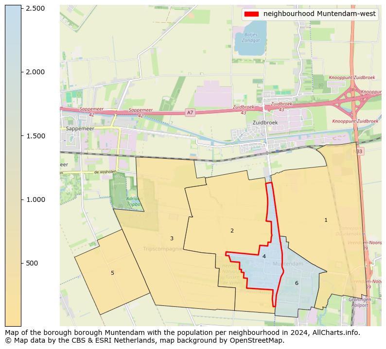 Image of the neighbourhood Muntendam-west at the map. This image is used as introduction to this page. This page shows a lot of information about the population in the neighbourhood Muntendam-west (such as the distribution by age groups of the residents, the composition of households, whether inhabitants are natives or Dutch with an immigration background, data about the houses (numbers, types, price development, use, type of property, ...) and more (car ownership, energy consumption, ...) based on open data from the Dutch Central Bureau of Statistics and various other sources!