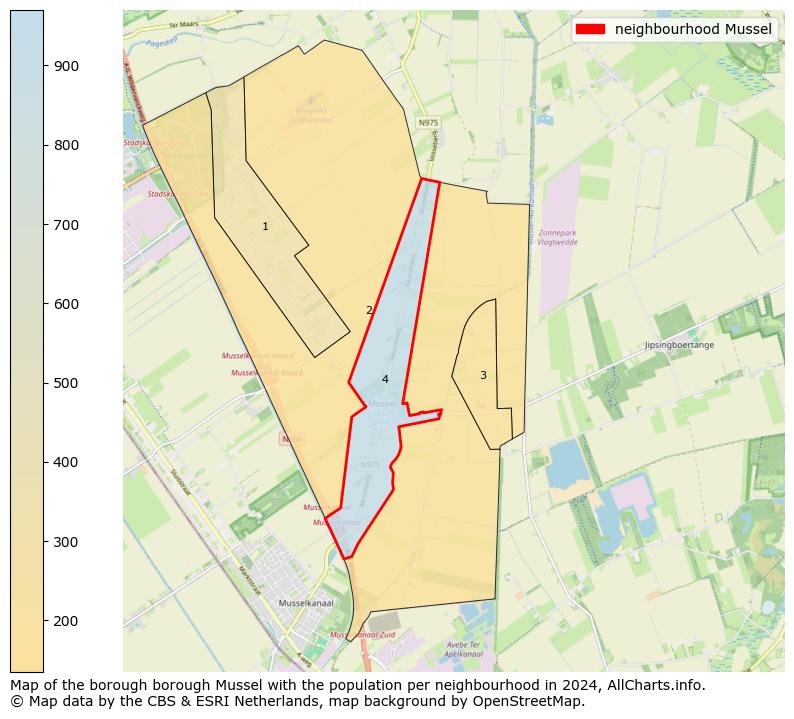 Image of the neighbourhood Mussel at the map. This image is used as introduction to this page. This page shows a lot of information about the population in the neighbourhood Mussel (such as the distribution by age groups of the residents, the composition of households, whether inhabitants are natives or Dutch with an immigration background, data about the houses (numbers, types, price development, use, type of property, ...) and more (car ownership, energy consumption, ...) based on open data from the Dutch Central Bureau of Statistics and various other sources!