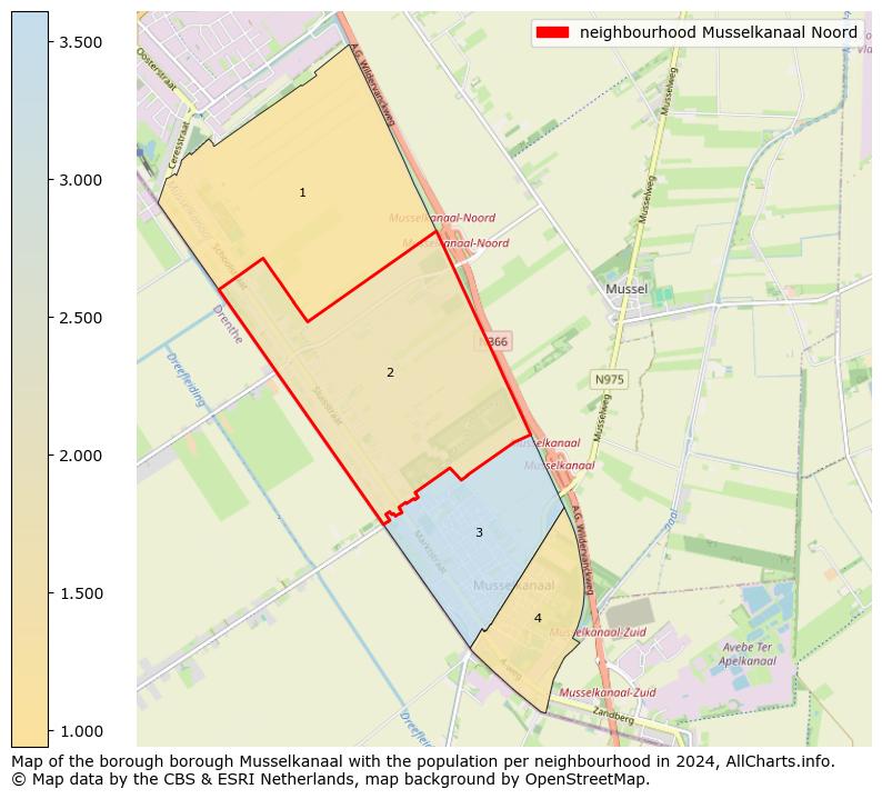 Image of the neighbourhood Musselkanaal Noord at the map. This image is used as introduction to this page. This page shows a lot of information about the population in the neighbourhood Musselkanaal Noord (such as the distribution by age groups of the residents, the composition of households, whether inhabitants are natives or Dutch with an immigration background, data about the houses (numbers, types, price development, use, type of property, ...) and more (car ownership, energy consumption, ...) based on open data from the Dutch Central Bureau of Statistics and various other sources!