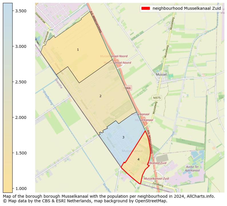 Image of the neighbourhood Musselkanaal Zuid at the map. This image is used as introduction to this page. This page shows a lot of information about the population in the neighbourhood Musselkanaal Zuid (such as the distribution by age groups of the residents, the composition of households, whether inhabitants are natives or Dutch with an immigration background, data about the houses (numbers, types, price development, use, type of property, ...) and more (car ownership, energy consumption, ...) based on open data from the Dutch Central Bureau of Statistics and various other sources!