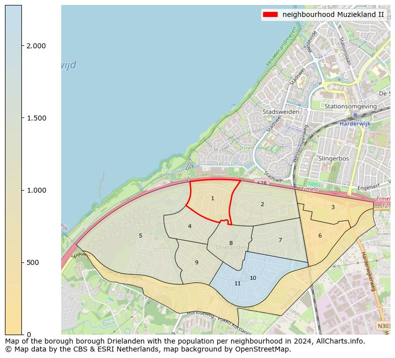 Image of the neighbourhood Muziekland II at the map. This image is used as introduction to this page. This page shows a lot of information about the population in the neighbourhood Muziekland II (such as the distribution by age groups of the residents, the composition of households, whether inhabitants are natives or Dutch with an immigration background, data about the houses (numbers, types, price development, use, type of property, ...) and more (car ownership, energy consumption, ...) based on open data from the Dutch Central Bureau of Statistics and various other sources!