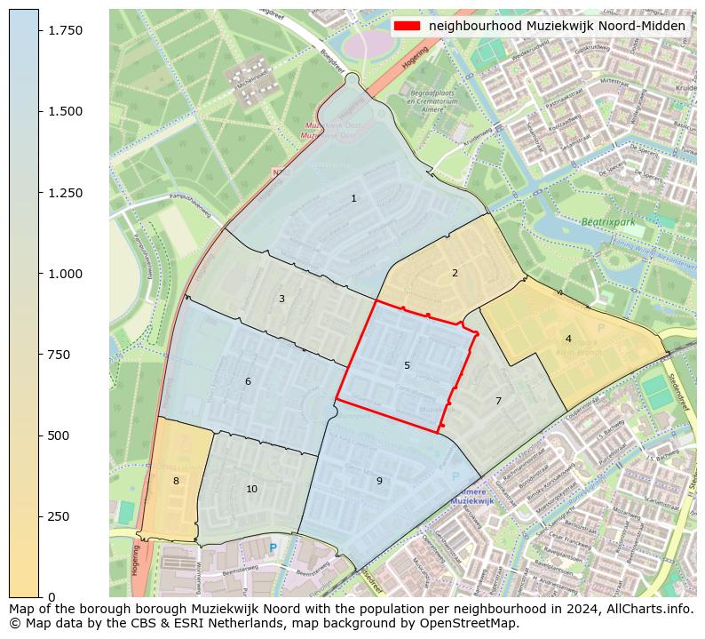 Image of the neighbourhood Muziekwijk Noord-Midden at the map. This image is used as introduction to this page. This page shows a lot of information about the population in the neighbourhood Muziekwijk Noord-Midden (such as the distribution by age groups of the residents, the composition of households, whether inhabitants are natives or Dutch with an immigration background, data about the houses (numbers, types, price development, use, type of property, ...) and more (car ownership, energy consumption, ...) based on open data from the Dutch Central Bureau of Statistics and various other sources!