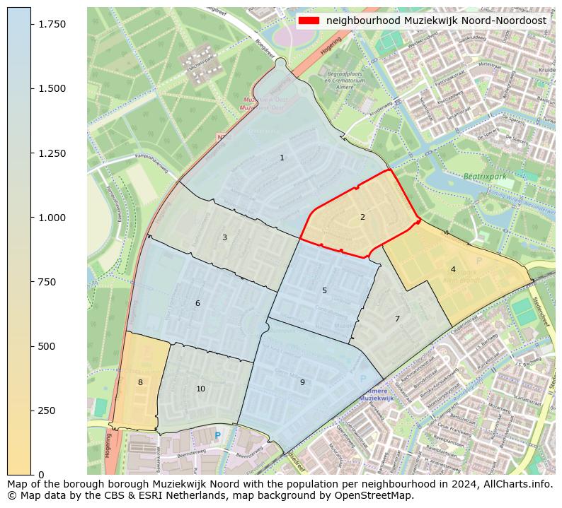 Image of the neighbourhood Muziekwijk Noord-Noordoost at the map. This image is used as introduction to this page. This page shows a lot of information about the population in the neighbourhood Muziekwijk Noord-Noordoost (such as the distribution by age groups of the residents, the composition of households, whether inhabitants are natives or Dutch with an immigration background, data about the houses (numbers, types, price development, use, type of property, ...) and more (car ownership, energy consumption, ...) based on open data from the Dutch Central Bureau of Statistics and various other sources!