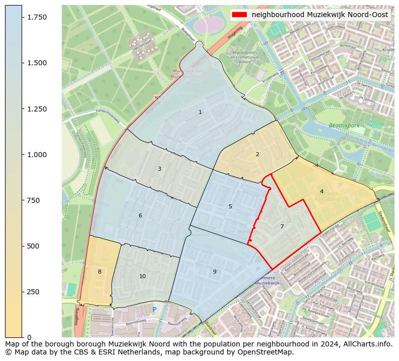 Image of the neighbourhood Muziekwijk Noord-Oost at the map. This image is used as introduction to this page. This page shows a lot of information about the population in the neighbourhood Muziekwijk Noord-Oost (such as the distribution by age groups of the residents, the composition of households, whether inhabitants are natives or Dutch with an immigration background, data about the houses (numbers, types, price development, use, type of property, ...) and more (car ownership, energy consumption, ...) based on open data from the Dutch Central Bureau of Statistics and various other sources!