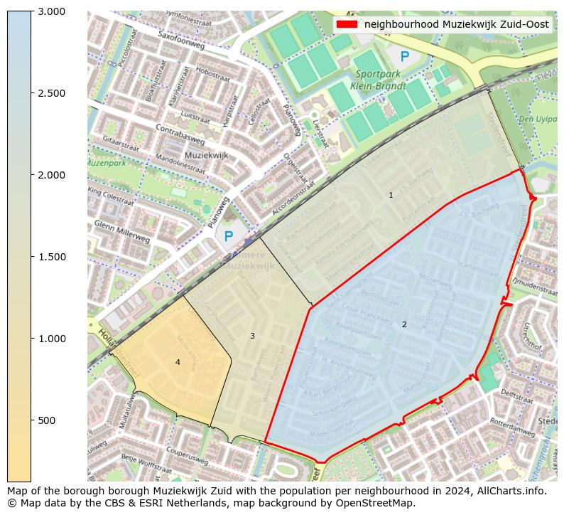 Image of the neighbourhood Muziekwijk Zuid-Oost at the map. This image is used as introduction to this page. This page shows a lot of information about the population in the neighbourhood Muziekwijk Zuid-Oost (such as the distribution by age groups of the residents, the composition of households, whether inhabitants are natives or Dutch with an immigration background, data about the houses (numbers, types, price development, use, type of property, ...) and more (car ownership, energy consumption, ...) based on open data from the Dutch Central Bureau of Statistics and various other sources!