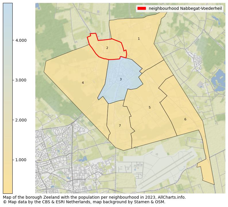 Map of the borough Zeeland with the population per neighbourhood in 2023. This page shows a lot of information about residents (such as the distribution by age groups, family composition, gender, native or Dutch with an immigration background, ...), homes (numbers, types, price development, use, type of property, ...) and more (car ownership, energy consumption, ...) based on open data from the Dutch Central Bureau of Statistics and various other sources!