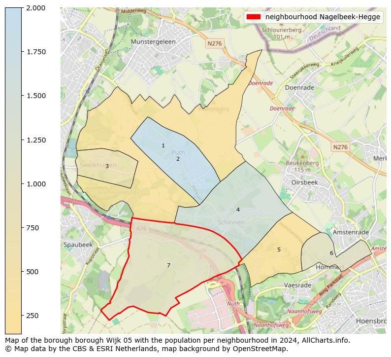 Image of the neighbourhood Nagelbeek-Hegge at the map. This image is used as introduction to this page. This page shows a lot of information about the population in the neighbourhood Nagelbeek-Hegge (such as the distribution by age groups of the residents, the composition of households, whether inhabitants are natives or Dutch with an immigration background, data about the houses (numbers, types, price development, use, type of property, ...) and more (car ownership, energy consumption, ...) based on open data from the Dutch Central Bureau of Statistics and various other sources!