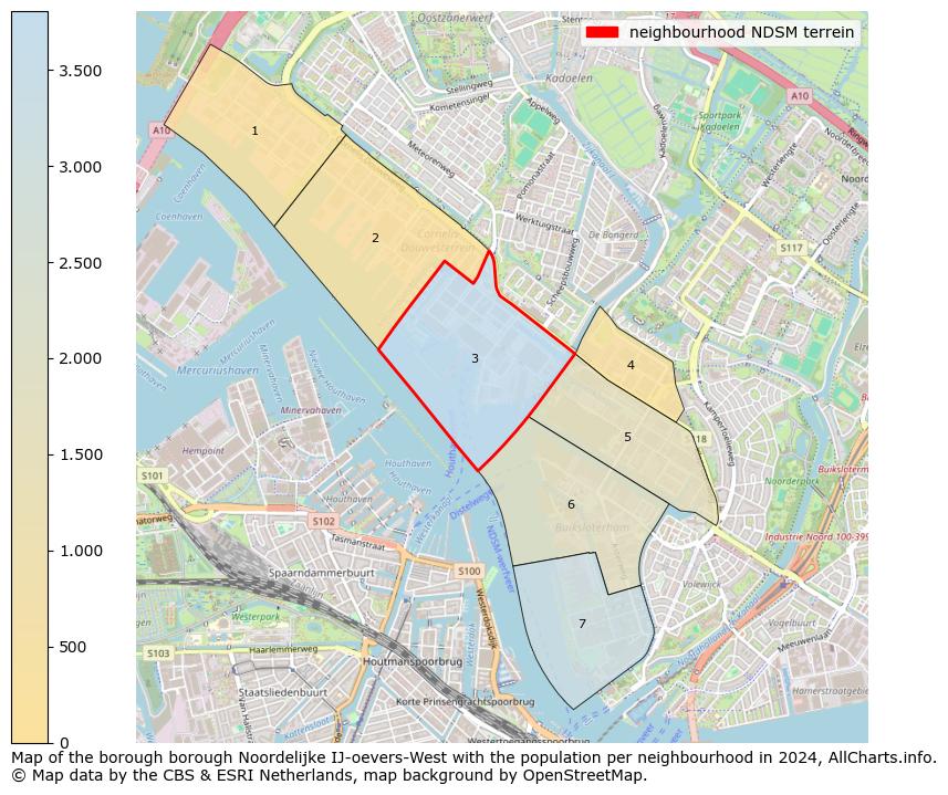 Image of the neighbourhood NDSM terrein at the map. This image is used as introduction to this page. This page shows a lot of information about the population in the neighbourhood NDSM terrein (such as the distribution by age groups of the residents, the composition of households, whether inhabitants are natives or Dutch with an immigration background, data about the houses (numbers, types, price development, use, type of property, ...) and more (car ownership, energy consumption, ...) based on open data from the Dutch Central Bureau of Statistics and various other sources!