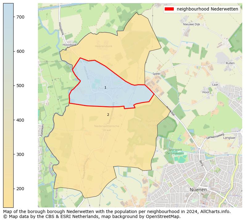 Image of the neighbourhood Nederwetten at the map. This image is used as introduction to this page. This page shows a lot of information about the population in the neighbourhood Nederwetten (such as the distribution by age groups of the residents, the composition of households, whether inhabitants are natives or Dutch with an immigration background, data about the houses (numbers, types, price development, use, type of property, ...) and more (car ownership, energy consumption, ...) based on open data from the Dutch Central Bureau of Statistics and various other sources!