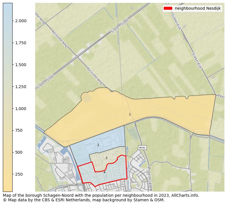 Map of the borough Schagen-Noord with the population per neighbourhood in 2023. This page shows a lot of information about residents (such as the distribution by age groups, family composition, gender, native or Dutch with an immigration background, ...), homes (numbers, types, price development, use, type of property, ...) and more (car ownership, energy consumption, ...) based on open data from the Dutch Central Bureau of Statistics and various other sources!