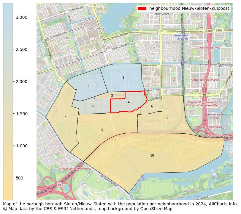 Image of the neighbourhood Nieuw-Sloten-Zuidoost at the map. This image is used as introduction to this page. This page shows a lot of information about the population in the neighbourhood Nieuw-Sloten-Zuidoost (such as the distribution by age groups of the residents, the composition of households, whether inhabitants are natives or Dutch with an immigration background, data about the houses (numbers, types, price development, use, type of property, ...) and more (car ownership, energy consumption, ...) based on open data from the Dutch Central Bureau of Statistics and various other sources!