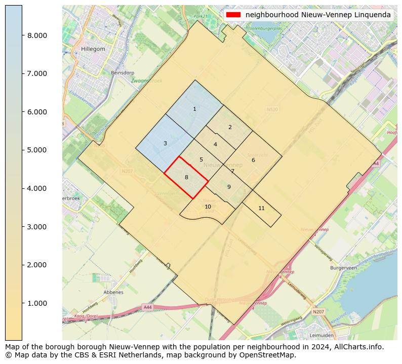 Image of the neighbourhood Nieuw-Vennep Linquenda at the map. This image is used as introduction to this page. This page shows a lot of information about the population in the neighbourhood Nieuw-Vennep Linquenda (such as the distribution by age groups of the residents, the composition of households, whether inhabitants are natives or Dutch with an immigration background, data about the houses (numbers, types, price development, use, type of property, ...) and more (car ownership, energy consumption, ...) based on open data from the Dutch Central Bureau of Statistics and various other sources!