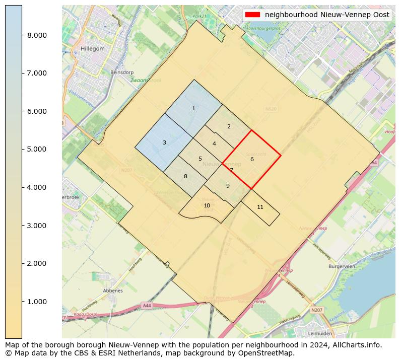 Image of the neighbourhood Nieuw-Vennep Oost at the map. This image is used as introduction to this page. This page shows a lot of information about the population in the neighbourhood Nieuw-Vennep Oost (such as the distribution by age groups of the residents, the composition of households, whether inhabitants are natives or Dutch with an immigration background, data about the houses (numbers, types, price development, use, type of property, ...) and more (car ownership, energy consumption, ...) based on open data from the Dutch Central Bureau of Statistics and various other sources!