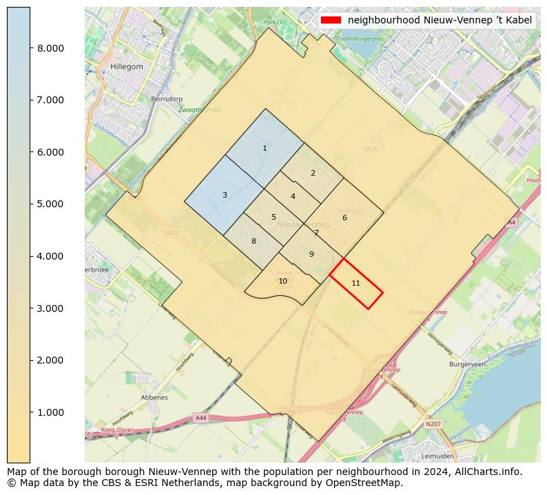 Image of the neighbourhood Nieuw-Vennep ’t Kabel at the map. This image is used as introduction to this page. This page shows a lot of information about the population in the neighbourhood Nieuw-Vennep ’t Kabel (such as the distribution by age groups of the residents, the composition of households, whether inhabitants are natives or Dutch with an immigration background, data about the houses (numbers, types, price development, use, type of property, ...) and more (car ownership, energy consumption, ...) based on open data from the Dutch Central Bureau of Statistics and various other sources!