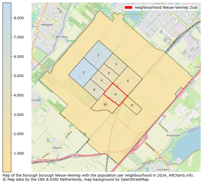 Image of the neighbourhood Nieuw-Vennep Zuid at the map. This image is used as introduction to this page. This page shows a lot of information about the population in the neighbourhood Nieuw-Vennep Zuid (such as the distribution by age groups of the residents, the composition of households, whether inhabitants are natives or Dutch with an immigration background, data about the houses (numbers, types, price development, use, type of property, ...) and more (car ownership, energy consumption, ...) based on open data from the Dutch Central Bureau of Statistics and various other sources!