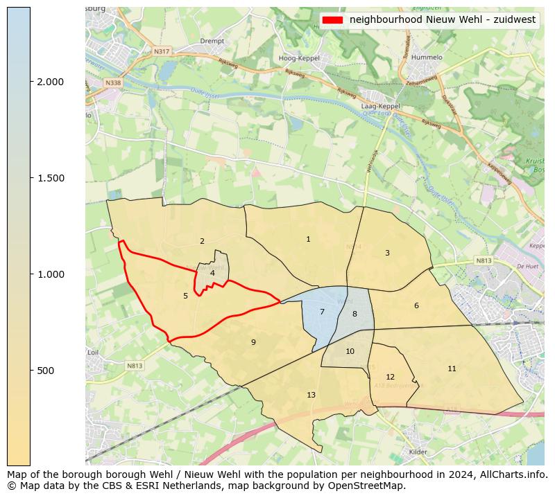 Image of the neighbourhood Nieuw Wehl - zuidwest at the map. This image is used as introduction to this page. This page shows a lot of information about the population in the neighbourhood Nieuw Wehl - zuidwest (such as the distribution by age groups of the residents, the composition of households, whether inhabitants are natives or Dutch with an immigration background, data about the houses (numbers, types, price development, use, type of property, ...) and more (car ownership, energy consumption, ...) based on open data from the Dutch Central Bureau of Statistics and various other sources!