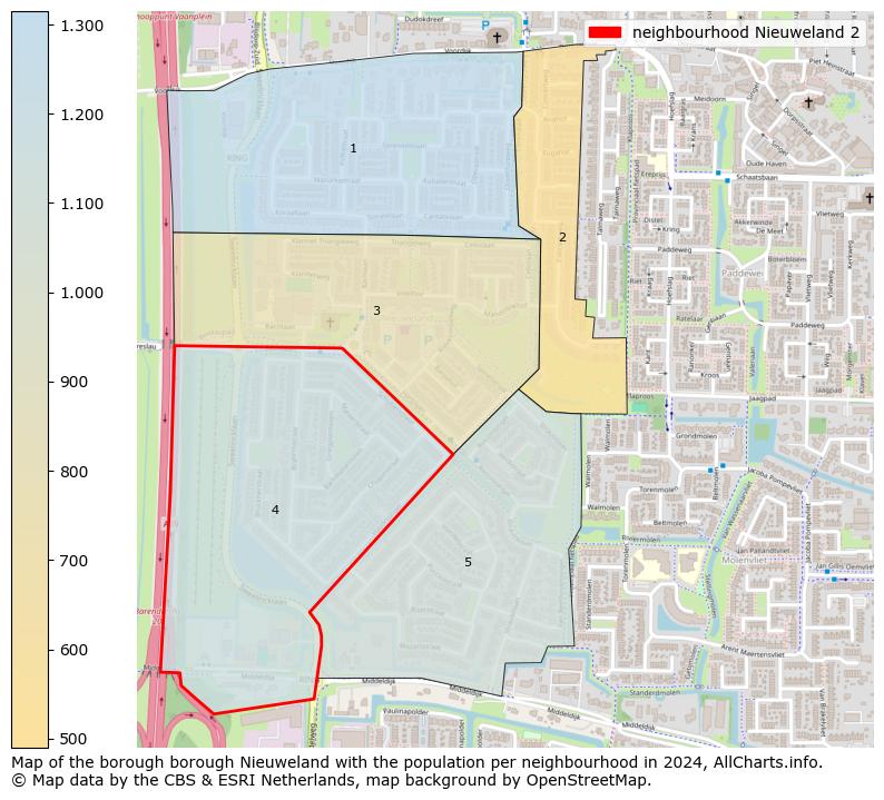 Image of the neighbourhood Nieuweland 2 at the map. This image is used as introduction to this page. This page shows a lot of information about the population in the neighbourhood Nieuweland 2 (such as the distribution by age groups of the residents, the composition of households, whether inhabitants are natives or Dutch with an immigration background, data about the houses (numbers, types, price development, use, type of property, ...) and more (car ownership, energy consumption, ...) based on open data from the Dutch Central Bureau of Statistics and various other sources!