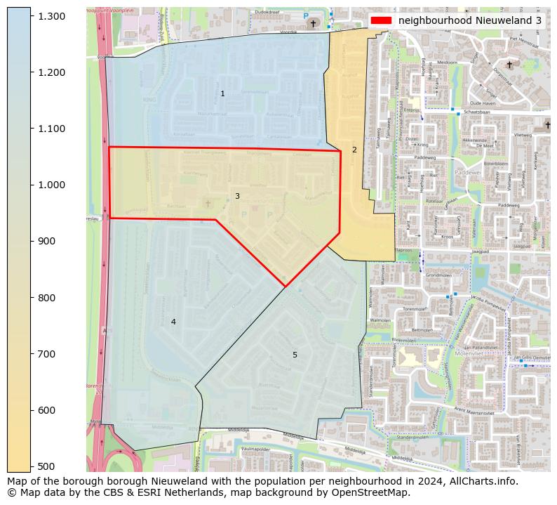 Image of the neighbourhood Nieuweland 3 at the map. This image is used as introduction to this page. This page shows a lot of information about the population in the neighbourhood Nieuweland 3 (such as the distribution by age groups of the residents, the composition of households, whether inhabitants are natives or Dutch with an immigration background, data about the houses (numbers, types, price development, use, type of property, ...) and more (car ownership, energy consumption, ...) based on open data from the Dutch Central Bureau of Statistics and various other sources!