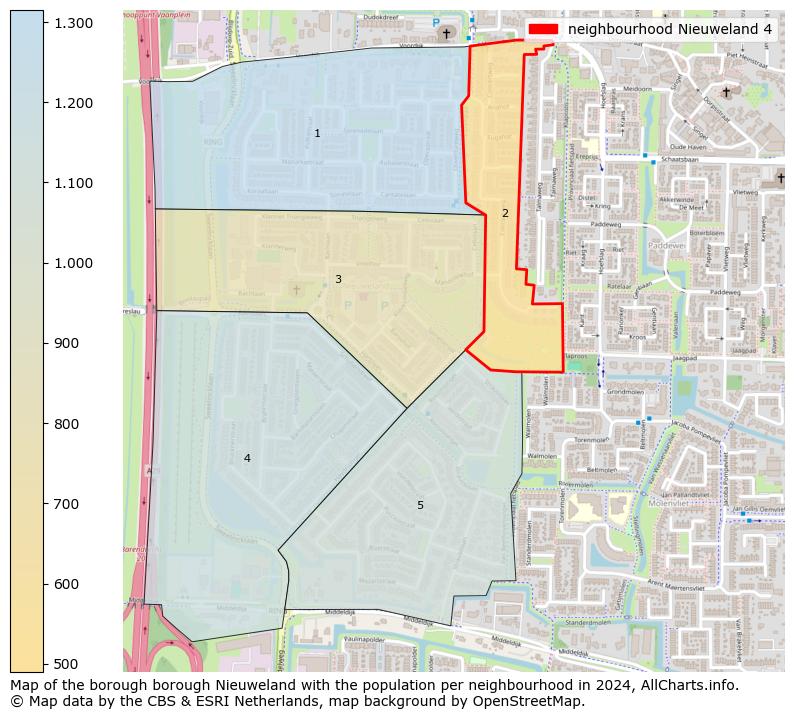 Image of the neighbourhood Nieuweland 4 at the map. This image is used as introduction to this page. This page shows a lot of information about the population in the neighbourhood Nieuweland 4 (such as the distribution by age groups of the residents, the composition of households, whether inhabitants are natives or Dutch with an immigration background, data about the houses (numbers, types, price development, use, type of property, ...) and more (car ownership, energy consumption, ...) based on open data from the Dutch Central Bureau of Statistics and various other sources!