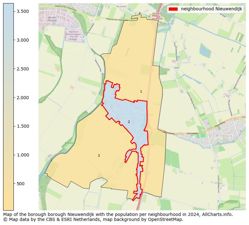 Image of the neighbourhood Nieuwendijk at the map. This image is used as introduction to this page. This page shows a lot of information about the population in the neighbourhood Nieuwendijk (such as the distribution by age groups of the residents, the composition of households, whether inhabitants are natives or Dutch with an immigration background, data about the houses (numbers, types, price development, use, type of property, ...) and more (car ownership, energy consumption, ...) based on open data from the Dutch Central Bureau of Statistics and various other sources!