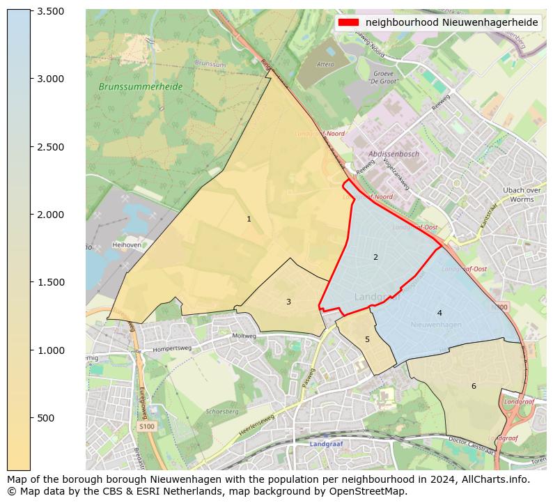 Image of the neighbourhood Nieuwenhagerheide at the map. This image is used as introduction to this page. This page shows a lot of information about the population in the neighbourhood Nieuwenhagerheide (such as the distribution by age groups of the residents, the composition of households, whether inhabitants are natives or Dutch with an immigration background, data about the houses (numbers, types, price development, use, type of property, ...) and more (car ownership, energy consumption, ...) based on open data from the Dutch Central Bureau of Statistics and various other sources!