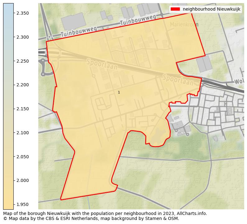 Map of the borough Nieuwkuijk with the population per neighbourhood in 2023. This page shows a lot of information about residents (such as the distribution by age groups, family composition, gender, native or Dutch with an immigration background, ...), homes (numbers, types, price development, use, type of property, ...) and more (car ownership, energy consumption, ...) based on open data from the Dutch Central Bureau of Statistics and various other sources!