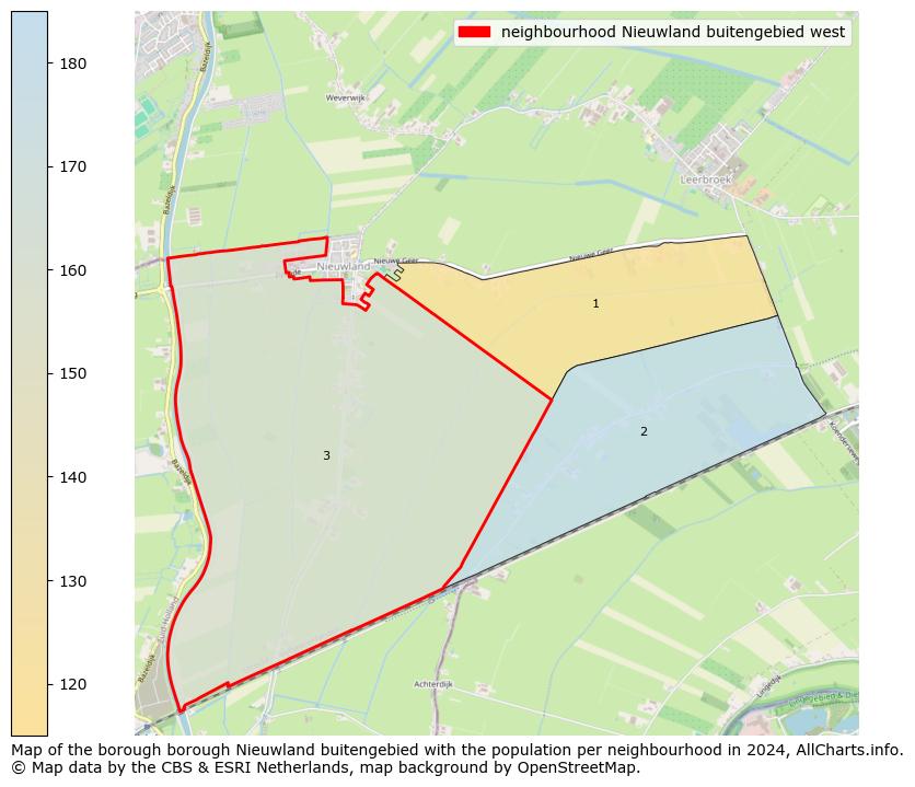 Image of the neighbourhood Nieuwland buitengebied west at the map. This image is used as introduction to this page. This page shows a lot of information about the population in the neighbourhood Nieuwland buitengebied west (such as the distribution by age groups of the residents, the composition of households, whether inhabitants are natives or Dutch with an immigration background, data about the houses (numbers, types, price development, use, type of property, ...) and more (car ownership, energy consumption, ...) based on open data from the Dutch Central Bureau of Statistics and various other sources!