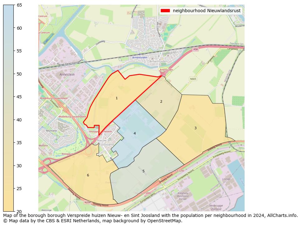 Image of the neighbourhood Nieuwlandsrust at the map. This image is used as introduction to this page. This page shows a lot of information about the population in the neighbourhood Nieuwlandsrust (such as the distribution by age groups of the residents, the composition of households, whether inhabitants are natives or Dutch with an immigration background, data about the houses (numbers, types, price development, use, type of property, ...) and more (car ownership, energy consumption, ...) based on open data from the Dutch Central Bureau of Statistics and various other sources!