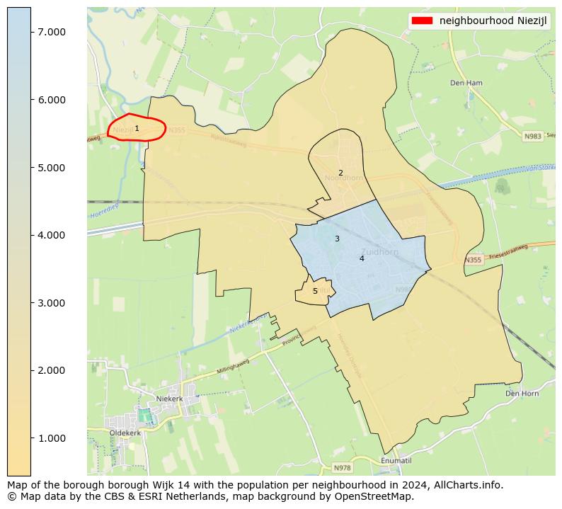 Image of the neighbourhood Niezijl at the map. This image is used as introduction to this page. This page shows a lot of information about the population in the neighbourhood Niezijl (such as the distribution by age groups of the residents, the composition of households, whether inhabitants are natives or Dutch with an immigration background, data about the houses (numbers, types, price development, use, type of property, ...) and more (car ownership, energy consumption, ...) based on open data from the Dutch Central Bureau of Statistics and various other sources!