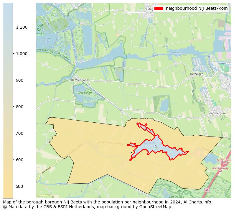 Image of the neighbourhood Nij Beets-Kom at the map. This image is used as introduction to this page. This page shows a lot of information about the population in the neighbourhood Nij Beets-Kom (such as the distribution by age groups of the residents, the composition of households, whether inhabitants are natives or Dutch with an immigration background, data about the houses (numbers, types, price development, use, type of property, ...) and more (car ownership, energy consumption, ...) based on open data from the Dutch Central Bureau of Statistics and various other sources!