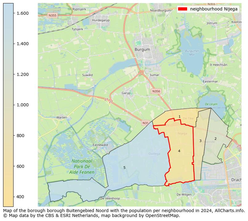 Image of the neighbourhood Nijega at the map. This image is used as introduction to this page. This page shows a lot of information about the population in the neighbourhood Nijega (such as the distribution by age groups of the residents, the composition of households, whether inhabitants are natives or Dutch with an immigration background, data about the houses (numbers, types, price development, use, type of property, ...) and more (car ownership, energy consumption, ...) based on open data from the Dutch Central Bureau of Statistics and various other sources!