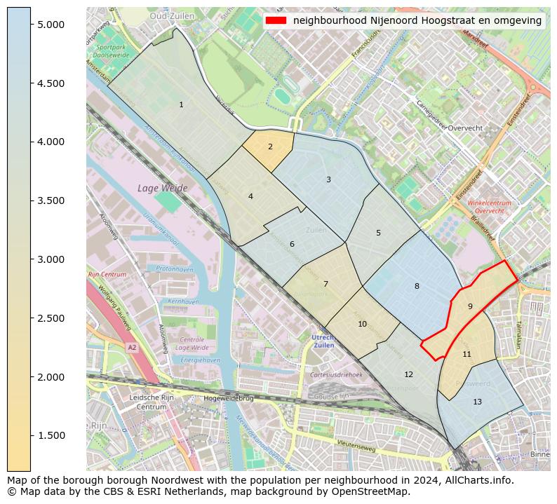 Image of the neighbourhood Nijenoord Hoogstraat en omgeving at the map. This image is used as introduction to this page. This page shows a lot of information about the population in the neighbourhood Nijenoord Hoogstraat en omgeving (such as the distribution by age groups of the residents, the composition of households, whether inhabitants are natives or Dutch with an immigration background, data about the houses (numbers, types, price development, use, type of property, ...) and more (car ownership, energy consumption, ...) based on open data from the Dutch Central Bureau of Statistics and various other sources!