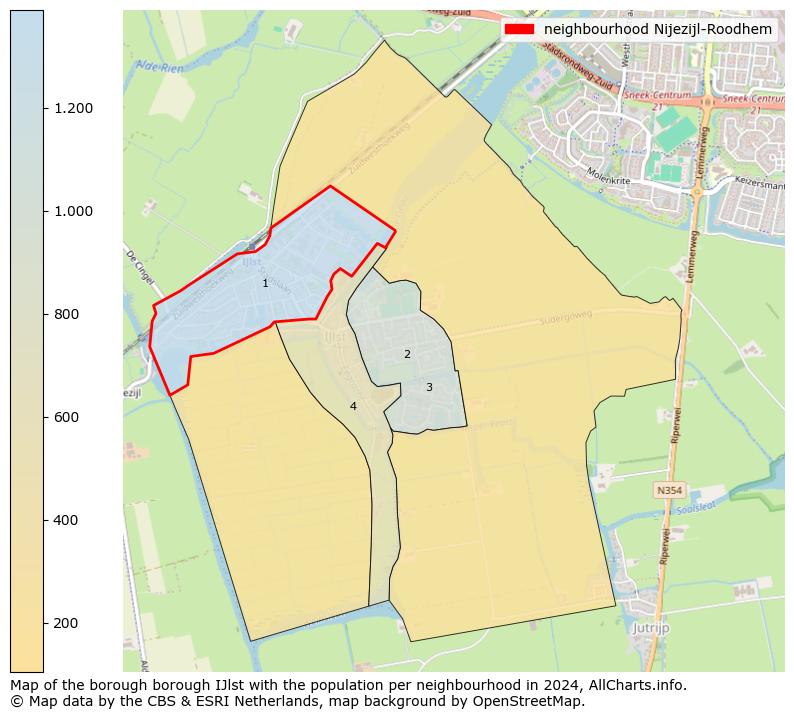 Image of the neighbourhood Nijezijl-Roodhem at the map. This image is used as introduction to this page. This page shows a lot of information about the population in the neighbourhood Nijezijl-Roodhem (such as the distribution by age groups of the residents, the composition of households, whether inhabitants are natives or Dutch with an immigration background, data about the houses (numbers, types, price development, use, type of property, ...) and more (car ownership, energy consumption, ...) based on open data from the Dutch Central Bureau of Statistics and various other sources!