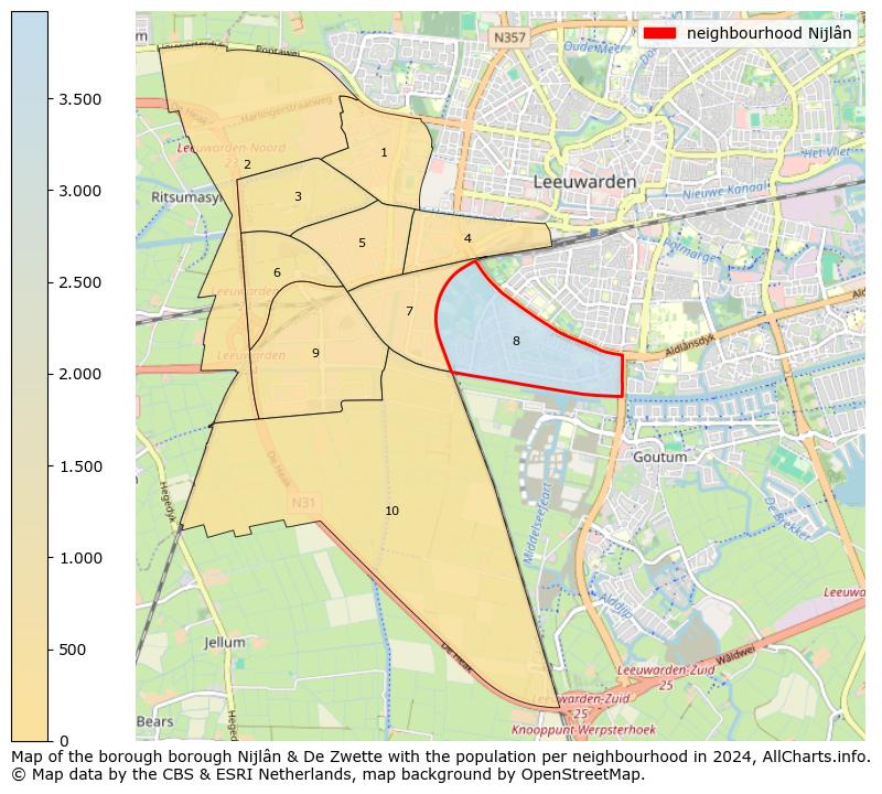 Image of the neighbourhood Nijlân at the map. This image is used as introduction to this page. This page shows a lot of information about the population in the neighbourhood Nijlân (such as the distribution by age groups of the residents, the composition of households, whether inhabitants are natives or Dutch with an immigration background, data about the houses (numbers, types, price development, use, type of property, ...) and more (car ownership, energy consumption, ...) based on open data from the Dutch Central Bureau of Statistics and various other sources!