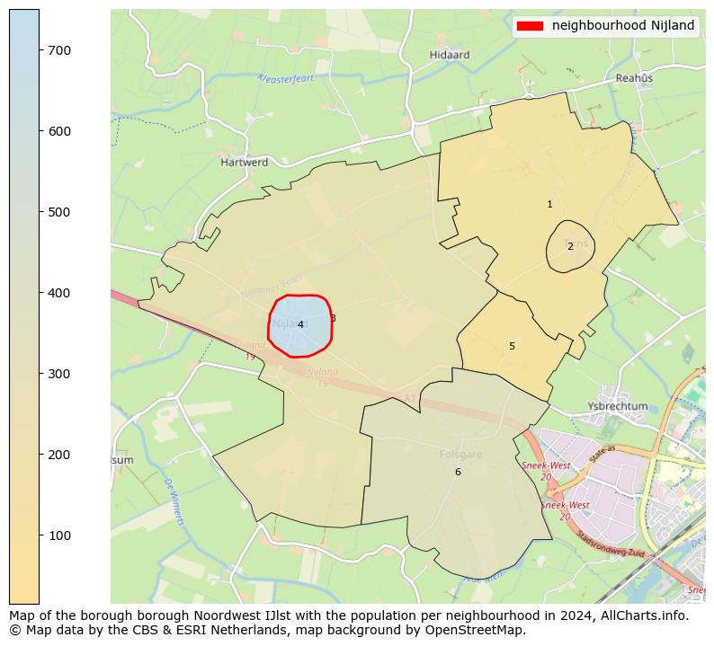 Image of the neighbourhood Nijland at the map. This image is used as introduction to this page. This page shows a lot of information about the population in the neighbourhood Nijland (such as the distribution by age groups of the residents, the composition of households, whether inhabitants are natives or Dutch with an immigration background, data about the houses (numbers, types, price development, use, type of property, ...) and more (car ownership, energy consumption, ...) based on open data from the Dutch Central Bureau of Statistics and various other sources!