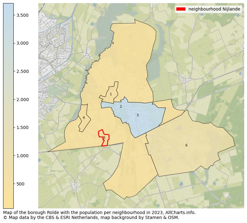 Map of the borough Rolde with the population per neighbourhood in 2023. This page shows a lot of information about residents (such as the distribution by age groups, family composition, gender, native or Dutch with an immigration background, ...), homes (numbers, types, price development, use, type of property, ...) and more (car ownership, energy consumption, ...) based on open data from the Dutch Central Bureau of Statistics and various other sources!