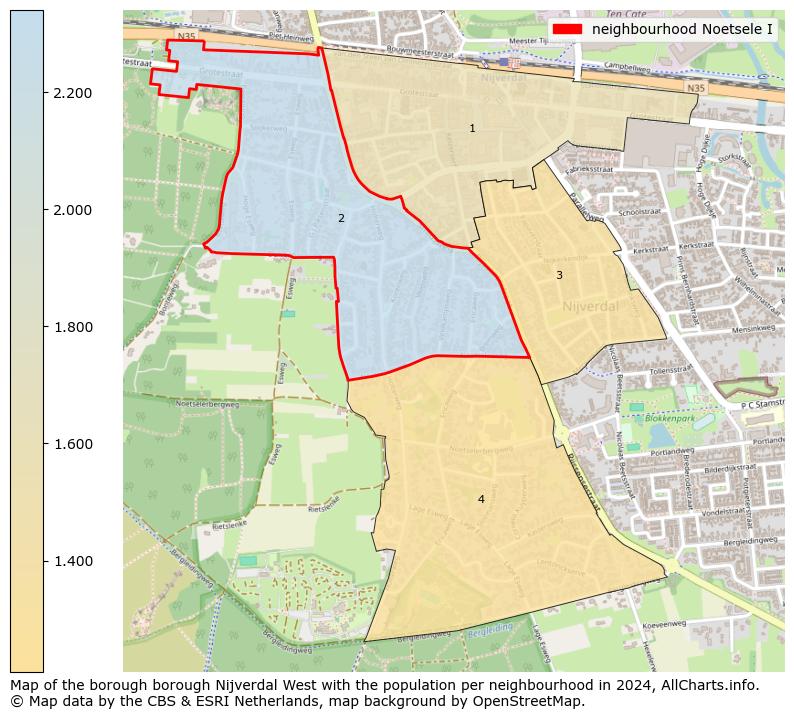 Image of the neighbourhood Noetsele I at the map. This image is used as introduction to this page. This page shows a lot of information about the population in the neighbourhood Noetsele I (such as the distribution by age groups of the residents, the composition of households, whether inhabitants are natives or Dutch with an immigration background, data about the houses (numbers, types, price development, use, type of property, ...) and more (car ownership, energy consumption, ...) based on open data from the Dutch Central Bureau of Statistics and various other sources!