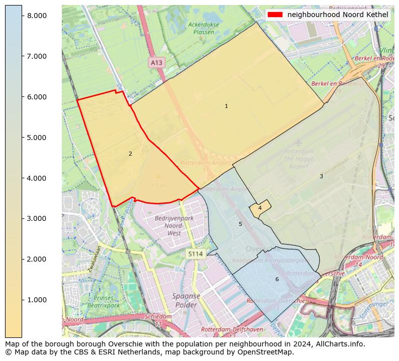 Image of the neighbourhood Noord Kethel at the map. This image is used as introduction to this page. This page shows a lot of information about the population in the neighbourhood Noord Kethel (such as the distribution by age groups of the residents, the composition of households, whether inhabitants are natives or Dutch with an immigration background, data about the houses (numbers, types, price development, use, type of property, ...) and more (car ownership, energy consumption, ...) based on open data from the Dutch Central Bureau of Statistics and various other sources!