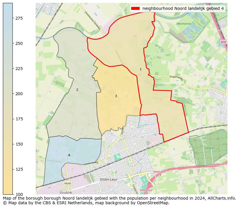 Image of the neighbourhood Noord landelijk gebied 4 at the map. This image is used as introduction to this page. This page shows a lot of information about the population in the neighbourhood Noord landelijk gebied 4 (such as the distribution by age groups of the residents, the composition of households, whether inhabitants are natives or Dutch with an immigration background, data about the houses (numbers, types, price development, use, type of property, ...) and more (car ownership, energy consumption, ...) based on open data from the Dutch Central Bureau of Statistics and various other sources!