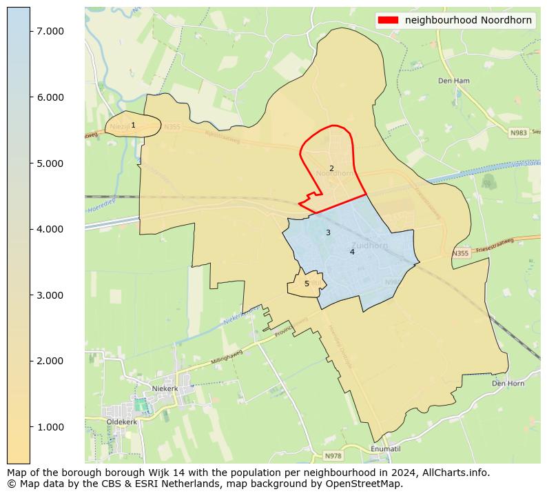 Image of the neighbourhood Noordhorn at the map. This image is used as introduction to this page. This page shows a lot of information about the population in the neighbourhood Noordhorn (such as the distribution by age groups of the residents, the composition of households, whether inhabitants are natives or Dutch with an immigration background, data about the houses (numbers, types, price development, use, type of property, ...) and more (car ownership, energy consumption, ...) based on open data from the Dutch Central Bureau of Statistics and various other sources!