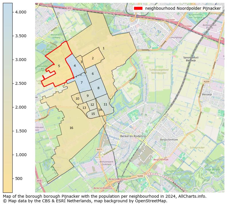 Image of the neighbourhood Noordpolder Pijnacker at the map. This image is used as introduction to this page. This page shows a lot of information about the population in the neighbourhood Noordpolder Pijnacker (such as the distribution by age groups of the residents, the composition of households, whether inhabitants are natives or Dutch with an immigration background, data about the houses (numbers, types, price development, use, type of property, ...) and more (car ownership, energy consumption, ...) based on open data from the Dutch Central Bureau of Statistics and various other sources!