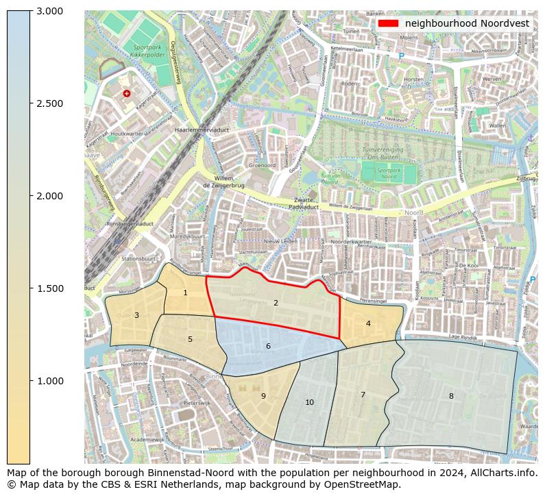 Image of the neighbourhood Noordvest at the map. This image is used as introduction to this page. This page shows a lot of information about the population in the neighbourhood Noordvest (such as the distribution by age groups of the residents, the composition of households, whether inhabitants are natives or Dutch with an immigration background, data about the houses (numbers, types, price development, use, type of property, ...) and more (car ownership, energy consumption, ...) based on open data from the Dutch Central Bureau of Statistics and various other sources!