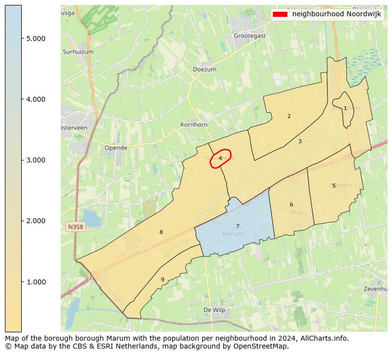 Image of the neighbourhood Noordwijk at the map. This image is used as introduction to this page. This page shows a lot of information about the population in the neighbourhood Noordwijk (such as the distribution by age groups of the residents, the composition of households, whether inhabitants are natives or Dutch with an immigration background, data about the houses (numbers, types, price development, use, type of property, ...) and more (car ownership, energy consumption, ...) based on open data from the Dutch Central Bureau of Statistics and various other sources!