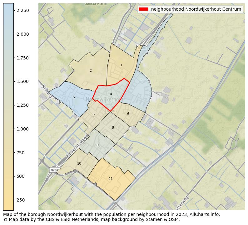 Map of the borough Noordwijkerhout with the population per neighbourhood in 2023. This page shows a lot of information about residents (such as the distribution by age groups, family composition, gender, native or Dutch with an immigration background, ...), homes (numbers, types, price development, use, type of property, ...) and more (car ownership, energy consumption, ...) based on open data from the Dutch Central Bureau of Statistics and various other sources!