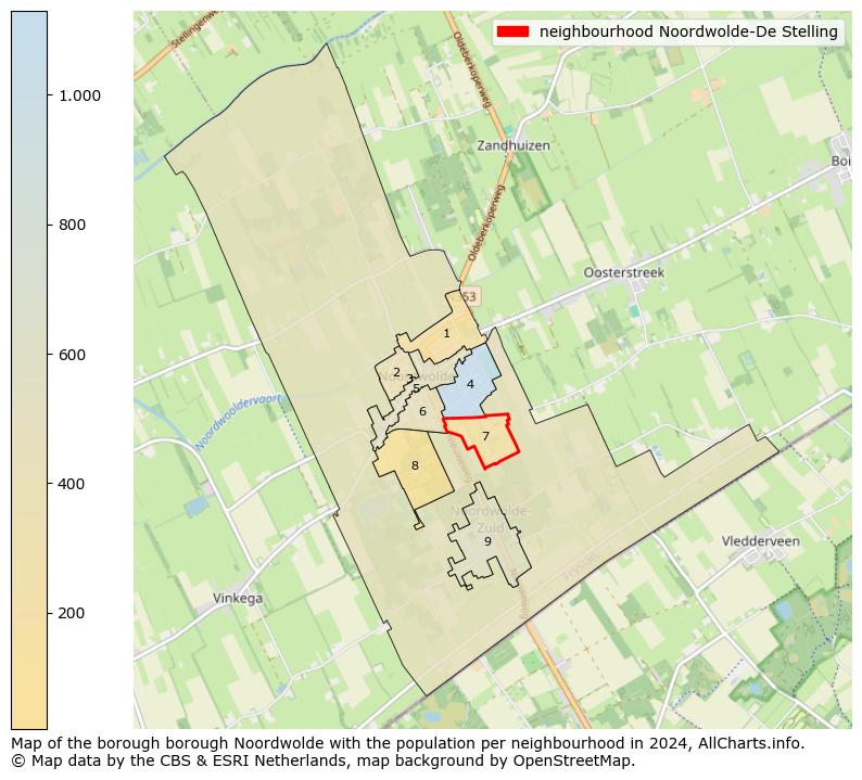 Image of the neighbourhood Noordwolde-De Stelling at the map. This image is used as introduction to this page. This page shows a lot of information about the population in the neighbourhood Noordwolde-De Stelling (such as the distribution by age groups of the residents, the composition of households, whether inhabitants are natives or Dutch with an immigration background, data about the houses (numbers, types, price development, use, type of property, ...) and more (car ownership, energy consumption, ...) based on open data from the Dutch Central Bureau of Statistics and various other sources!