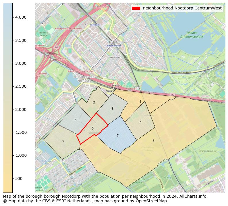 Image of the neighbourhood Nootdorp CentrumWest at the map. This image is used as introduction to this page. This page shows a lot of information about the population in the neighbourhood Nootdorp CentrumWest (such as the distribution by age groups of the residents, the composition of households, whether inhabitants are natives or Dutch with an immigration background, data about the houses (numbers, types, price development, use, type of property, ...) and more (car ownership, energy consumption, ...) based on open data from the Dutch Central Bureau of Statistics and various other sources!