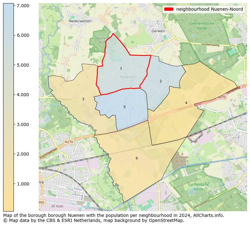 Image of the neighbourhood Nuenen-Noord at the map. This image is used as introduction to this page. This page shows a lot of information about the population in the neighbourhood Nuenen-Noord (such as the distribution by age groups of the residents, the composition of households, whether inhabitants are natives or Dutch with an immigration background, data about the houses (numbers, types, price development, use, type of property, ...) and more (car ownership, energy consumption, ...) based on open data from the Dutch Central Bureau of Statistics and various other sources!